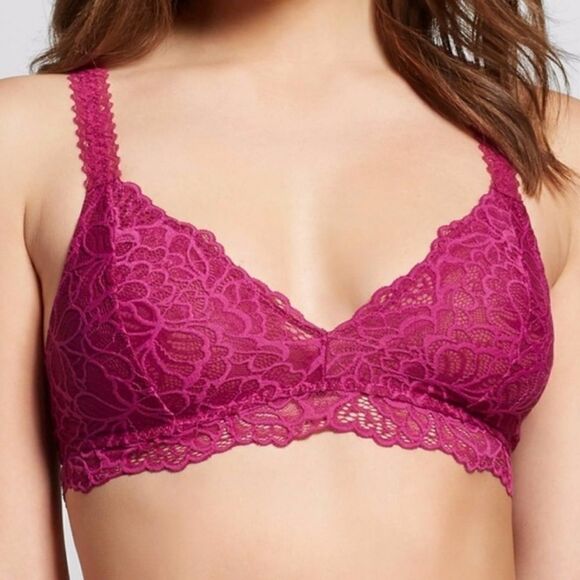 Xhilaration Fuchsia Lace Racerback Bralette - Picture 1 of 6